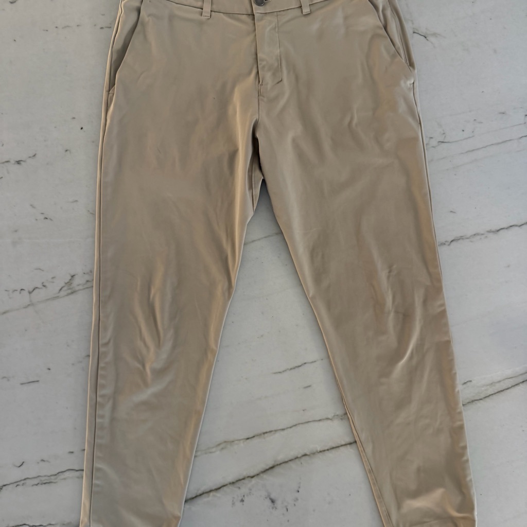 Lululemon Abc Trouser Pant Men 33x28 Khaki Warpstreme Performance